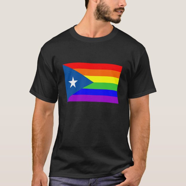 puerto rico country gay proud rainbow flag T-Shirt (Front)