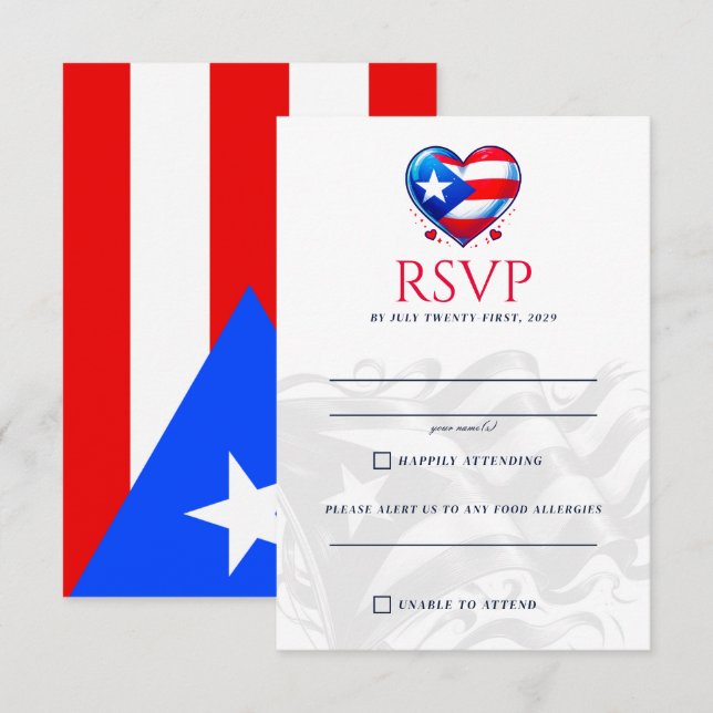 Puerto Rico Couple RSVP Card (Front/Back)