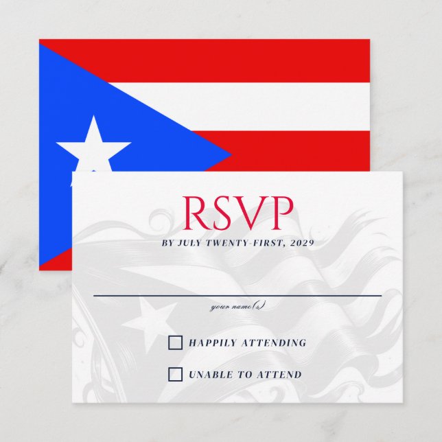 Puerto Rico Couple RSVP Card (Front/Back)