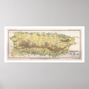 Puerto Rico Crop Map 1899 Poster