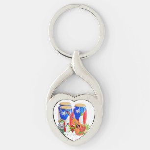 Puerto Rico Cultural Metal Keychain