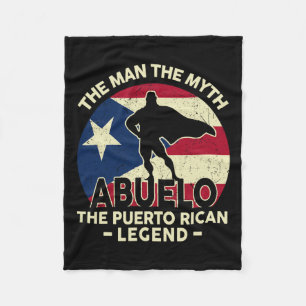 Puerto Rico Dad Shirt Abuelo Man Myth Puerto Rican Fleece Blanket