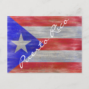 Puerto Rico distressed Puerto Rican flag Postcard
