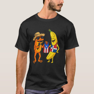 Puerto Rico Dominican Republic Flag Frog Banana Pr T-Shirt