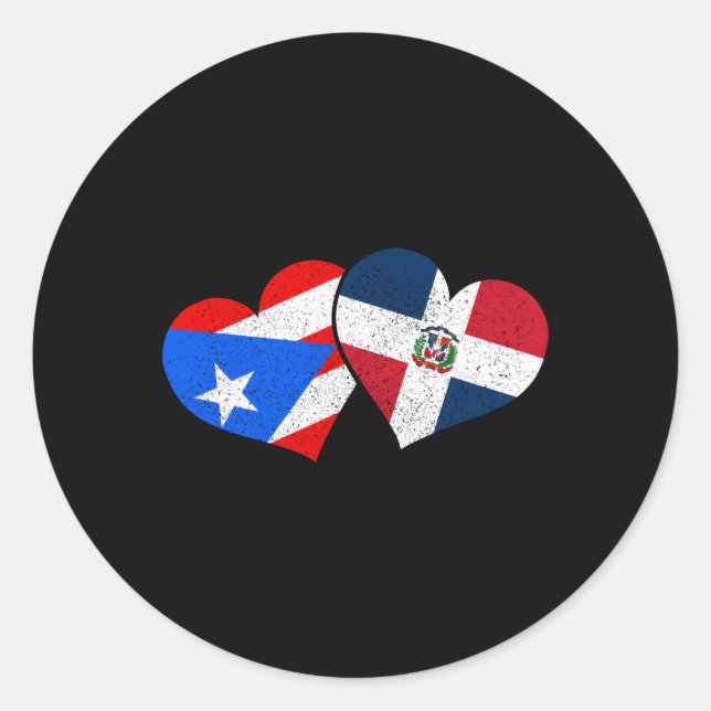 Puerto Rico Dominican Republic Pride Puerto Rican  Classic Round Sticker (Front)