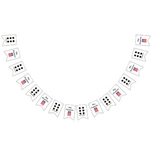 Puerto Rico Domino Theme Birthday Bunting Flags