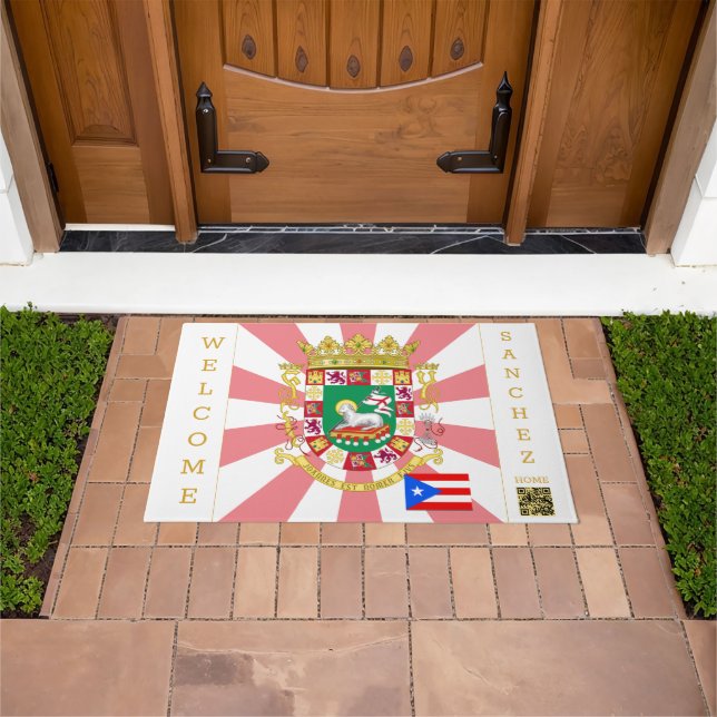 Puerto Rico Doormat & Puerto Rican Flag / Patriots (Outdoor)