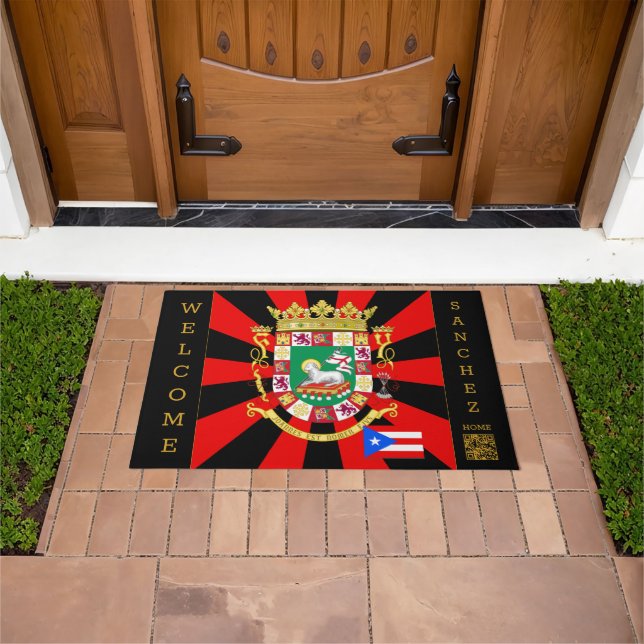 Puerto Rico Doormat & Puerto Rican Flag / Patriots (Outdoor)