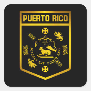 Puerto Rico Emblem Square Sticker