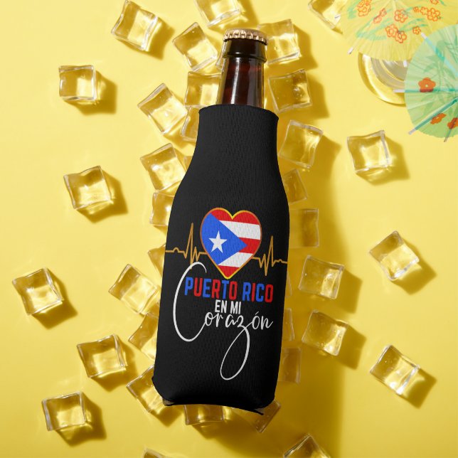 Puerto Rico en mi Corazon Puerto Rican Pride  Bottle Cooler (In Situ Summer)