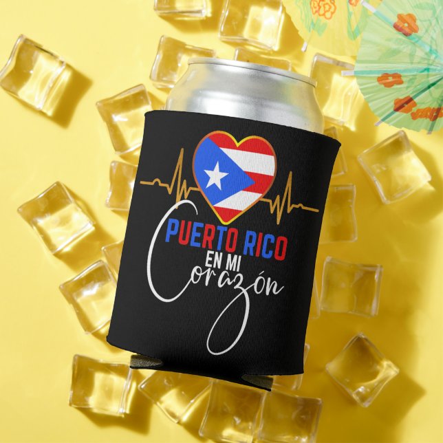 Puerto Rico en mi Corazon Puerto Rican Pride   Can Cooler (In Situ Summer)
