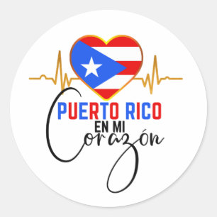 Puerto Rico en mi Corazon Puerto Rican Pride  Classic Round Sticker