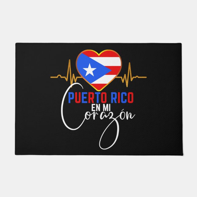 Puerto Rico en mi Corazon Puerto Rican Pride Doormat (Front)