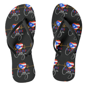 Puerto Rico en mi Corazon Puerto Rican Pride  Flip Flops