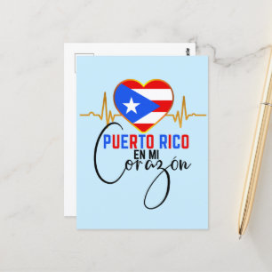 Puerto Rico en mi Corazon Puerto Rican Pride  Postcard