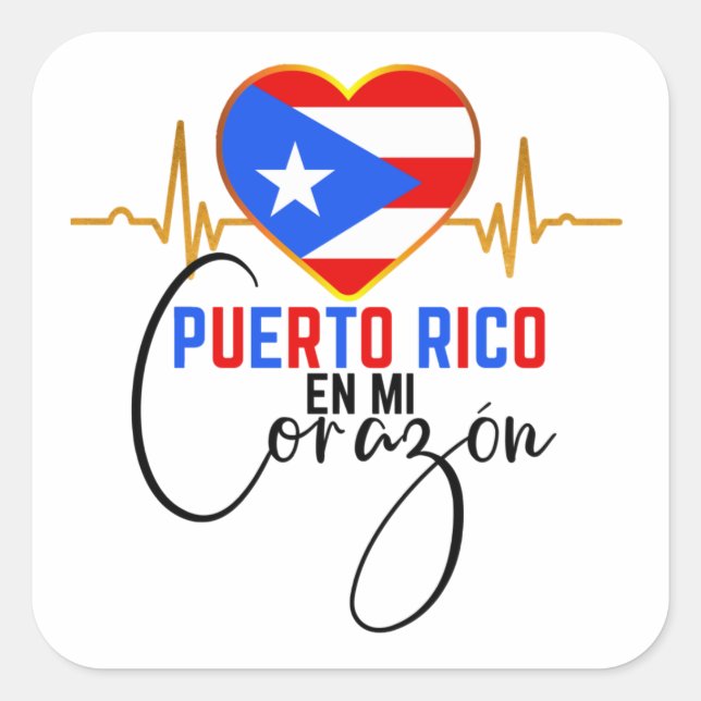 Puerto Rico en mi Corazon Puerto Rican Pride   Square Sticker (Front)
