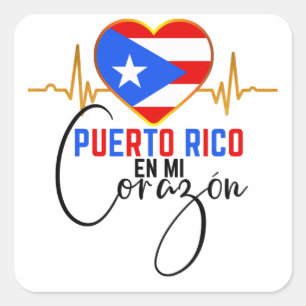 Puerto Rico en mi Corazon Puerto Rican Pride   Square Sticker