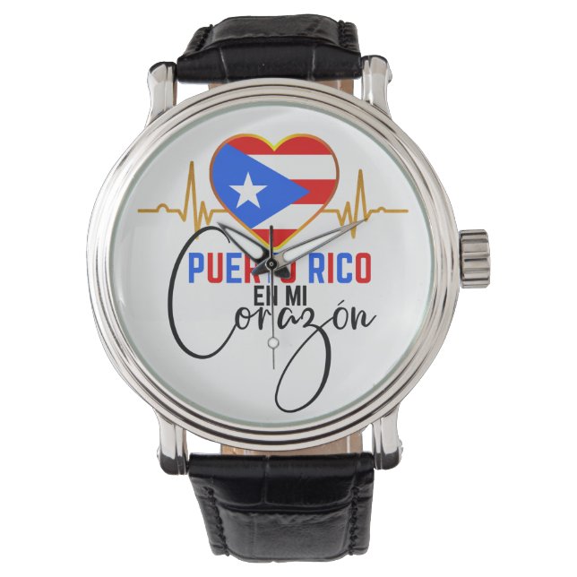 Puerto Rico en mi Corazon Puerto Rican Pride  Watch (Front)