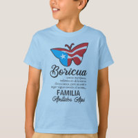 Puerto Rico Family Name Flag Butterfly Quote