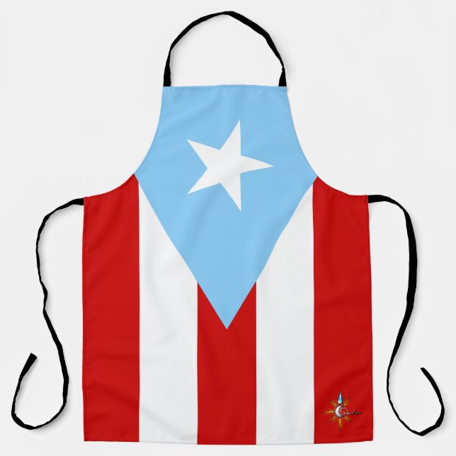 Puerto Rico Flag All Over Print Large Apron (Front)