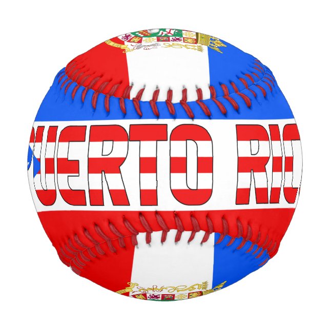 Puerto Rico Flag and Coat of Arms Patriotic Baseball (Front)
