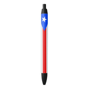 Puerto Rico Flag Black Ink Pen