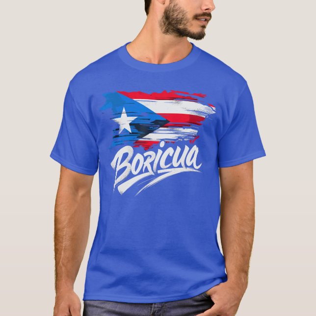 Puerto Rico Flag Boricua funny T-Shirt (Front)