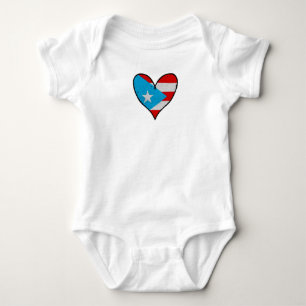 Puerto Rico Flag   Boricua Heart, Puerto Rican Baby Bodysuit