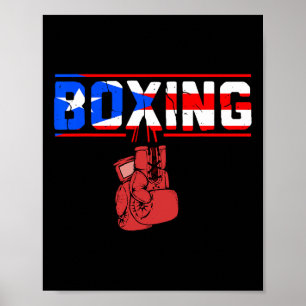 Puerto Rico Flag Boxers Boxing Gloves Distressed V Poster
