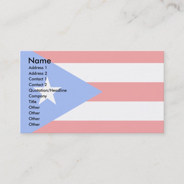 Puerto Rico Flag Business Card (Front)