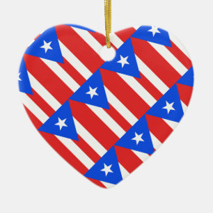 Puerto Rico Flag Ceramic Tree Decoration