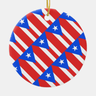 Puerto Rico Flag Ceramic Tree Decoration