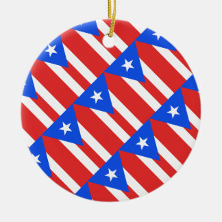 Puerto Rico Flag Ceramic Tree Decoration