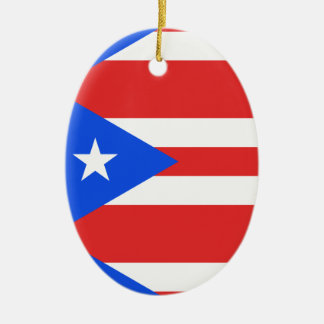 Puerto Rico Flag Ceramic Tree Decoration