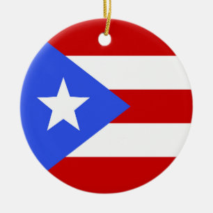 Puerto Rico flag Ceramic Tree Decoration