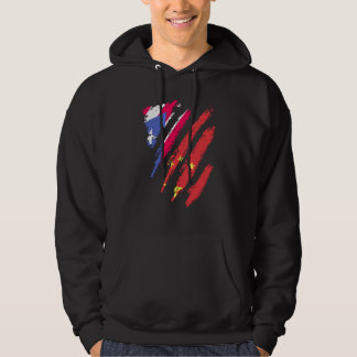 Puerto Rico Flag China Grown Patriot Country Strip Hoodie