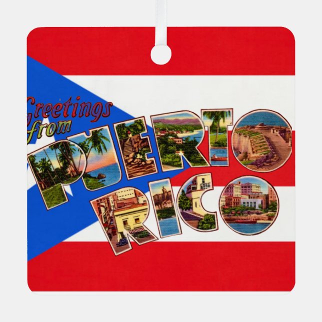  Puerto Rico Flag Christmas Ornament (Front)