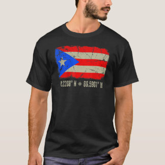Puerto Rico Flag Coordinates Men Women Puerto Rica T-Shirt