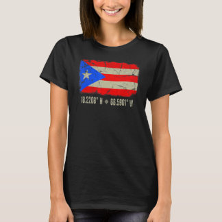 Puerto Rico Flag Coordinates Men Women Puerto Rica T-Shirt