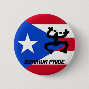 Puerto Rico Flag & Coqui Button