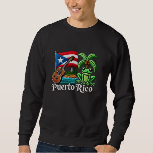 Puerto Rico Flag Coqui Frog Taino Boricua y2k Wome Sweatshirt