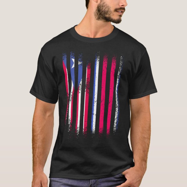 Puerto Rico Flag Costa Rica Grown Country Flags St T-Shirt (Front)