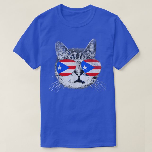 Puerto Rico Flag Country Roots Cat Lover Pride Gif T-Shirt (Design Front)