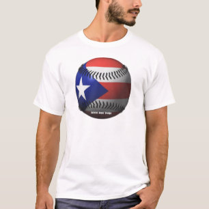 Puerto Rico Flag Covering a Baseball T-Shirt