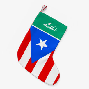 Puerto Rico flag custom Christmas stocking