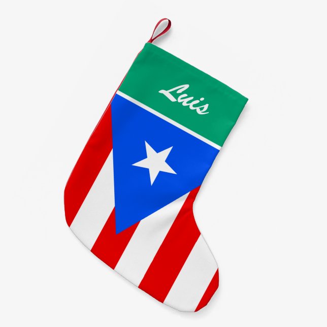 Puerto Rico flag custom Christmas stocking (Front (Hanging))