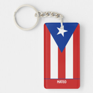 Puerto Rico Flag Custom Key Ring