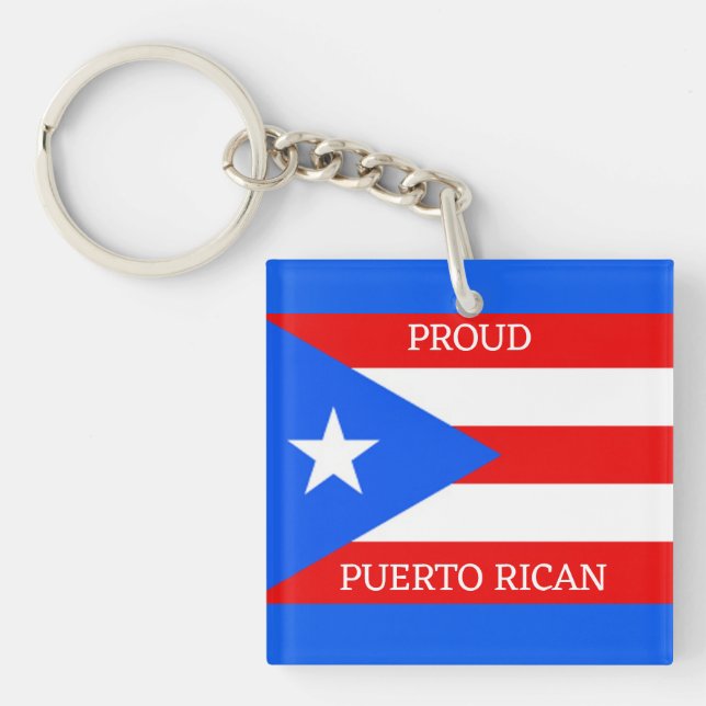Puerto Rico Flag Design Key Ring (Front)