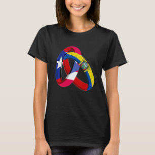 Puerto Rico Flag Ecuador Grown Ring Marriage Weddi T-Shirt
