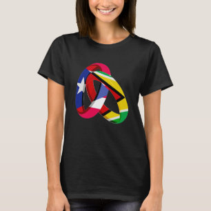 Puerto Rico Flag Guyana Grown Ring Marriage Weddin T-Shirt